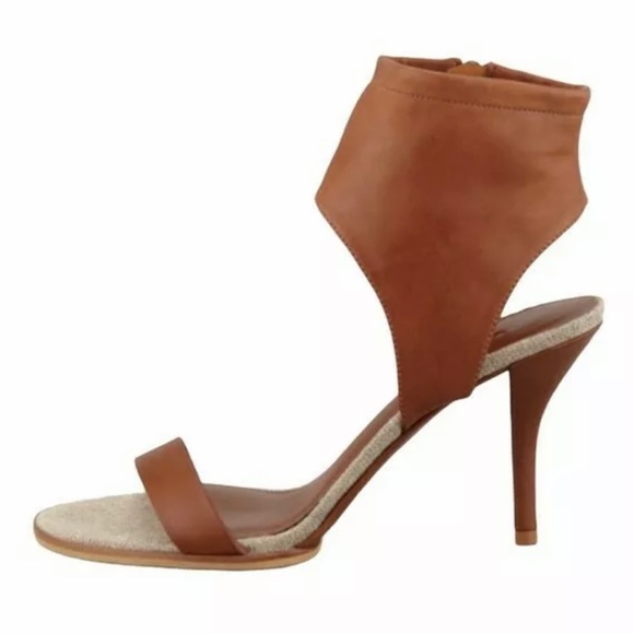 Vince Ankle Cuff Sandals Heels Brown,8 side zipper - Picture 2 of 16